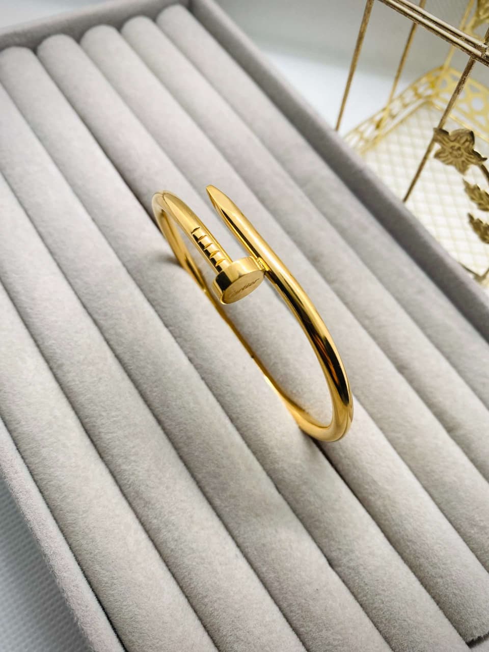 WhatsApp Image 2025-07-31 at 1.30.50 PM (1) Cartier Gold Nail Bangle Bracelet - Image 4
