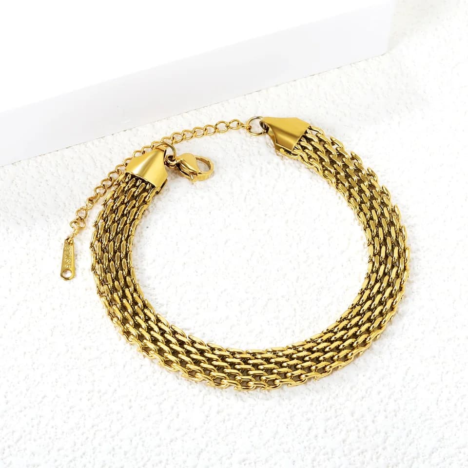 WhatsApp Image 2025-08-16 at 1.02.17 PM Rowena Gold Multi-Strand Chain Bracelet - Image 4