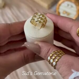 radiant waterproof golden lattice ring