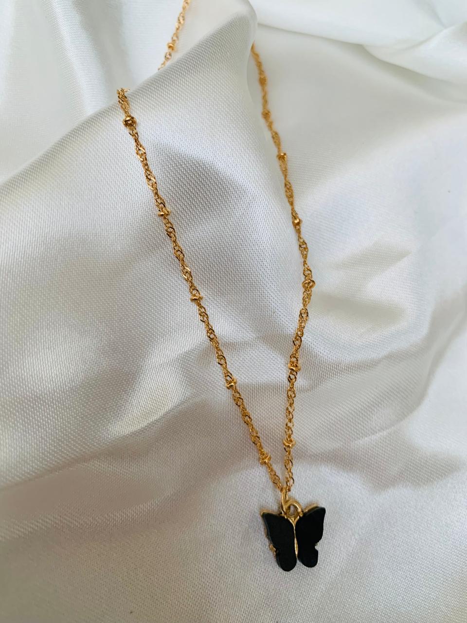 graceful black butterfly pendant necklace graceful black butterfly pendant necklace